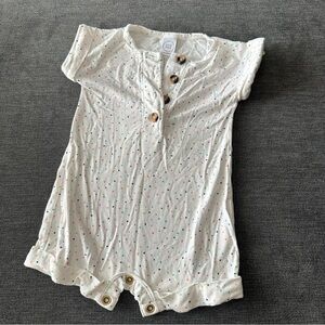 Lou Lou Dottie White Baby Romper with Colorful Dots size 3/6 months